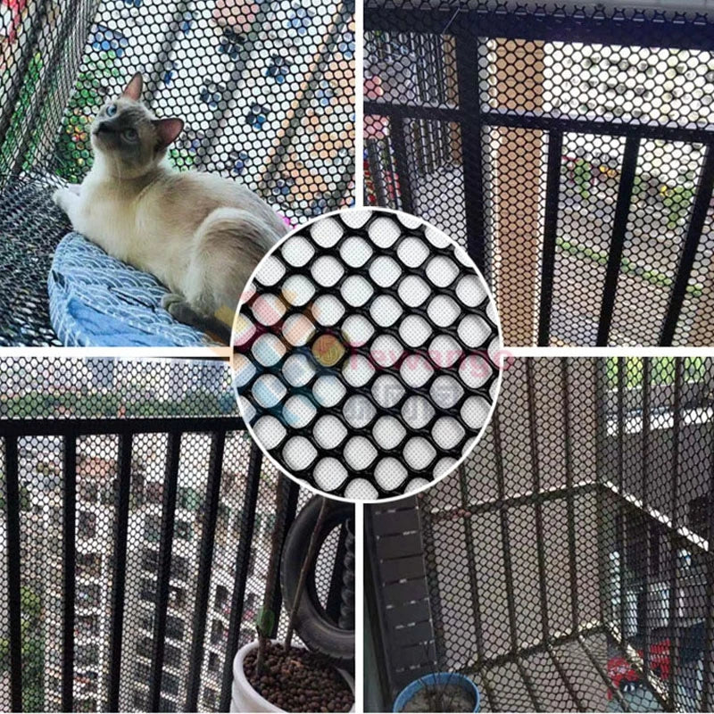 Tewango Anti-Falling Network For Cat Pet Balcony Safety Fence DIY Plastic Mesh Net Stairs Protection 0.8/1.2/1.8cm Grid