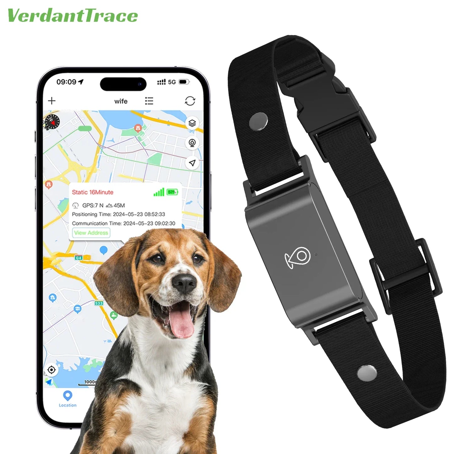 4G Pet GPS Tracker Smart Wearable Collar for Dogs Cats Real-Time GPS Wi-Fi Location Tracking IP67 Waterproof Activity Monitoring