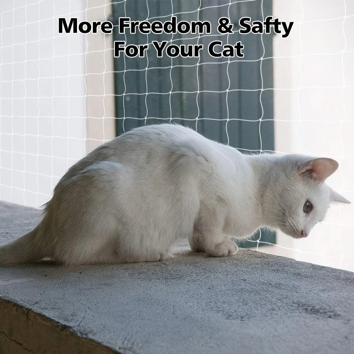 1set Different Sizes Transparent Cat Safety Net with Accessories for Balcony and Stairs - Prevents Pet Falls and Escapes