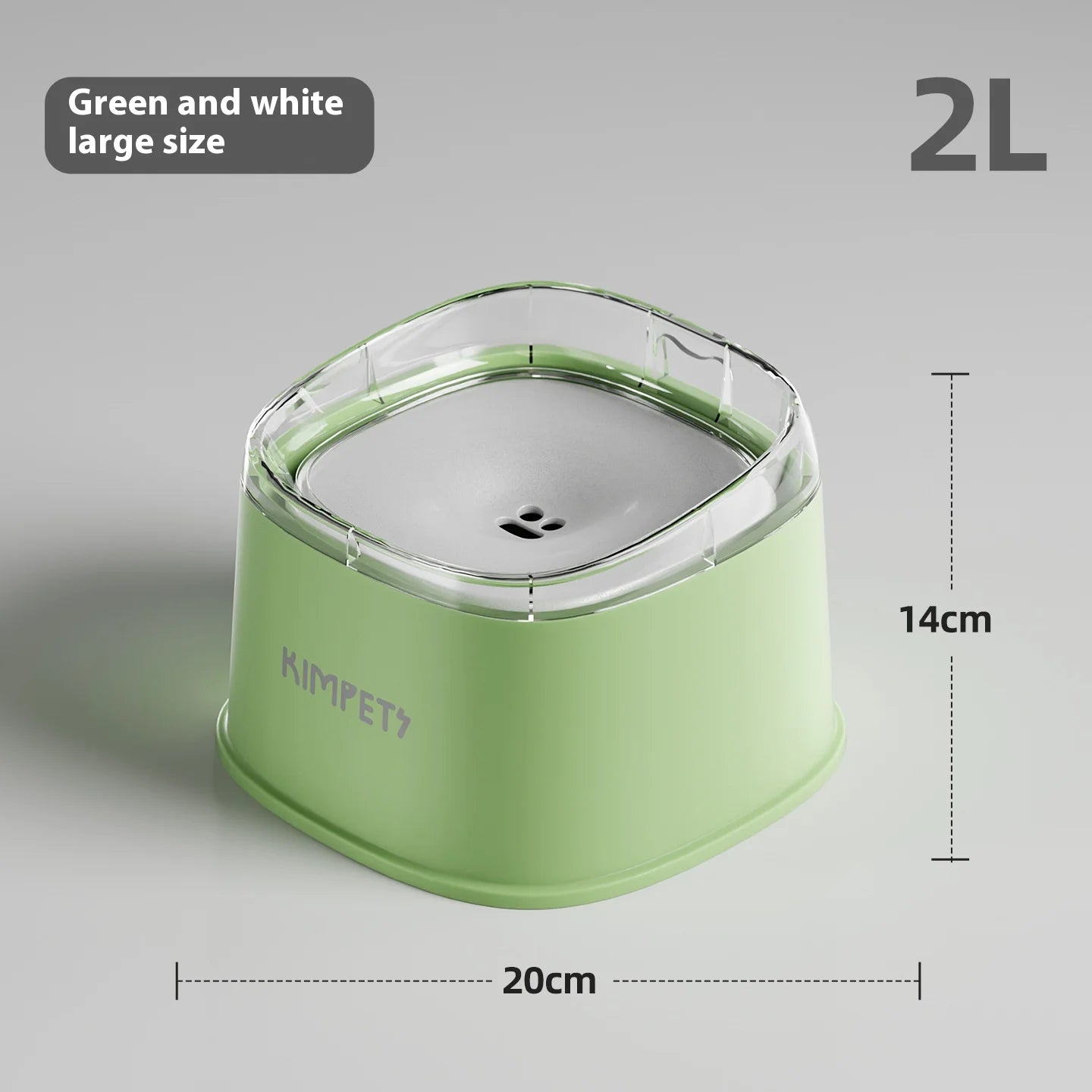 2L Floating Dog Cat Bowl - Dry-Chin Technology, No Splash Water Dish with Stable Base for Mess-Free Drinking