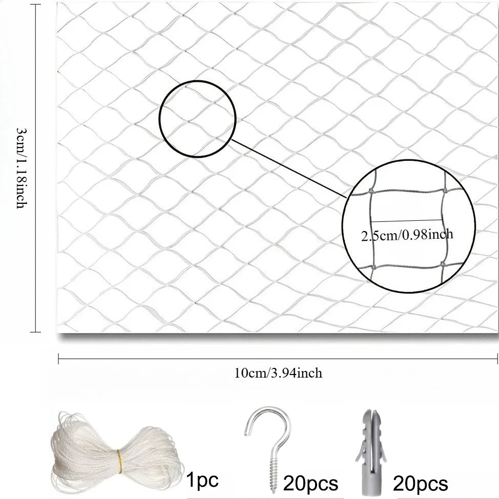 1set Different Sizes Transparent Cat Safety Net with Accessories for Balcony and Stairs - Prevents Pet Falls and Escapes