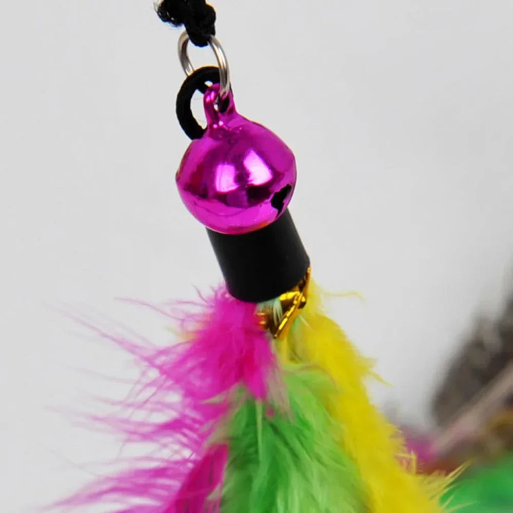 Funny Kitten Toys Cat Teaser Interactive Toy Rod with Bell and Feather Toys for Cats Teaser Interactive Toy Rod Cats Gatos Stick