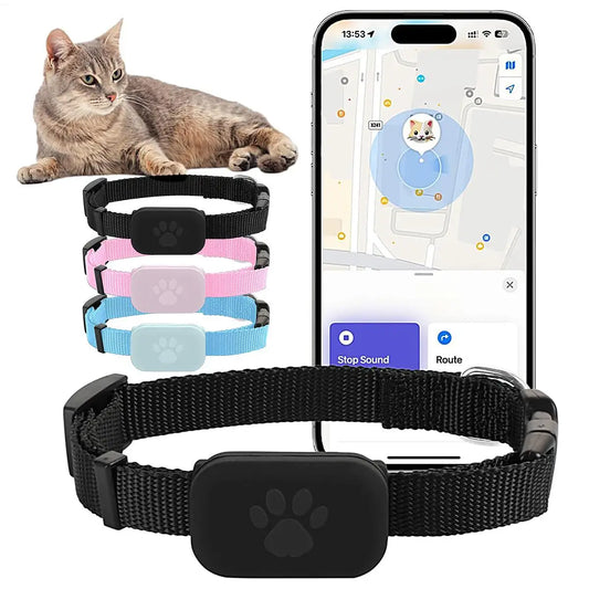 Pet GPS Trackers with Adjustable Collar No Subscription Dog & Cat Locator Long-Lasting Battery Puppy Kitten Locate Supplies