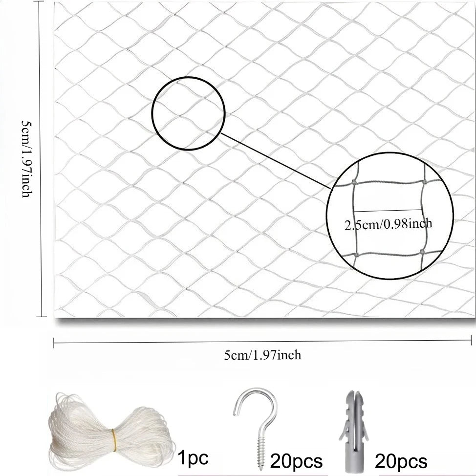 1set Different Sizes Transparent Cat Safety Net with Accessories for Balcony and Stairs - Prevents Pet Falls and Escapes