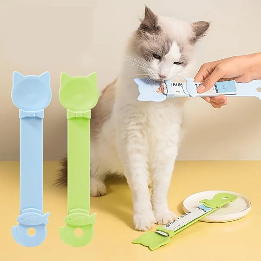 1/3PCS Cat Strip Feeder Spoon Long Handle Lickable Wet Food Feeder for Cats Pet Meat Mud Food Squeeze Dispense Spoon Pet Supplie
