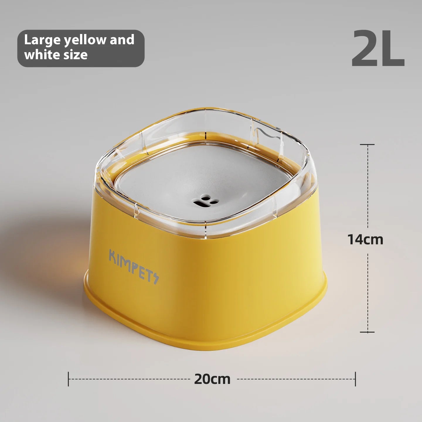 2L Floating Dog Cat Bowl - Dry-Chin Technology, No Splash Water Dish with Stable Base for Mess-Free Drinking